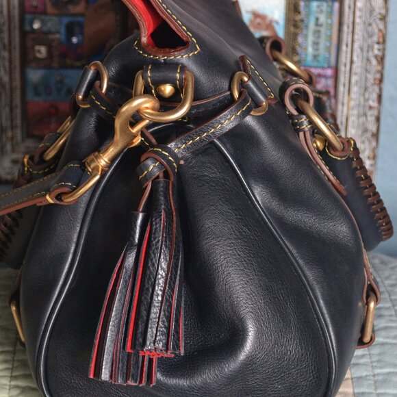 Dooney & Bourke Navy Florentine Small Satchel Purse Bag Fab Condition - Picture 4 of 10